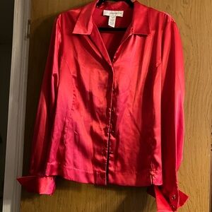 Vintage satin long sleeved Sag Harbor blouse